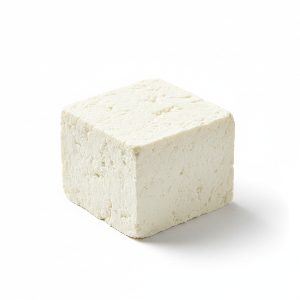 Fresh white paneer block