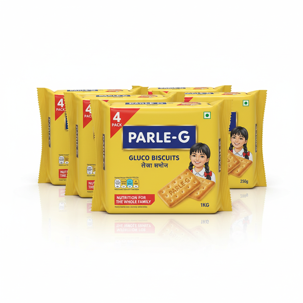Parle-G Gluco Biscuits Combo Pack of 4 - Front View