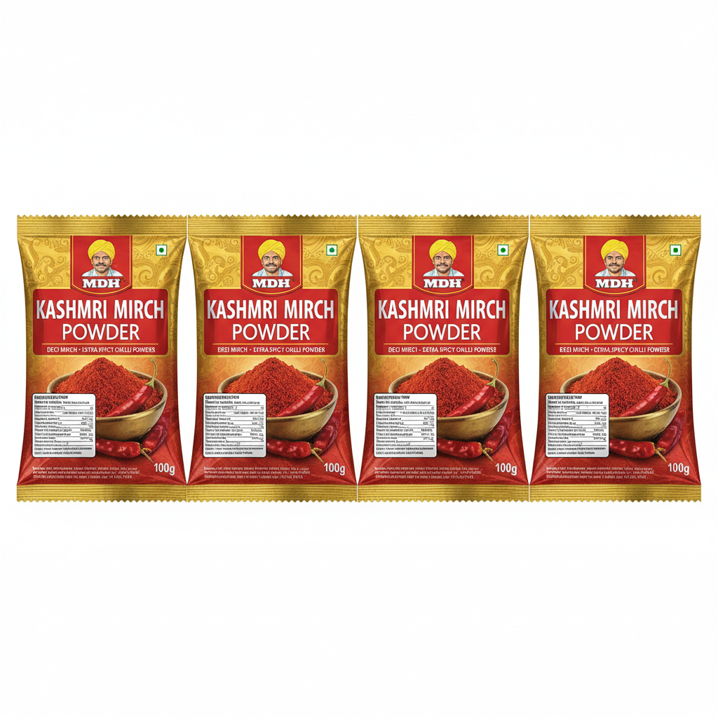 MDH Kashmiri Mirch Powder Combo Pack of 4 - Front View