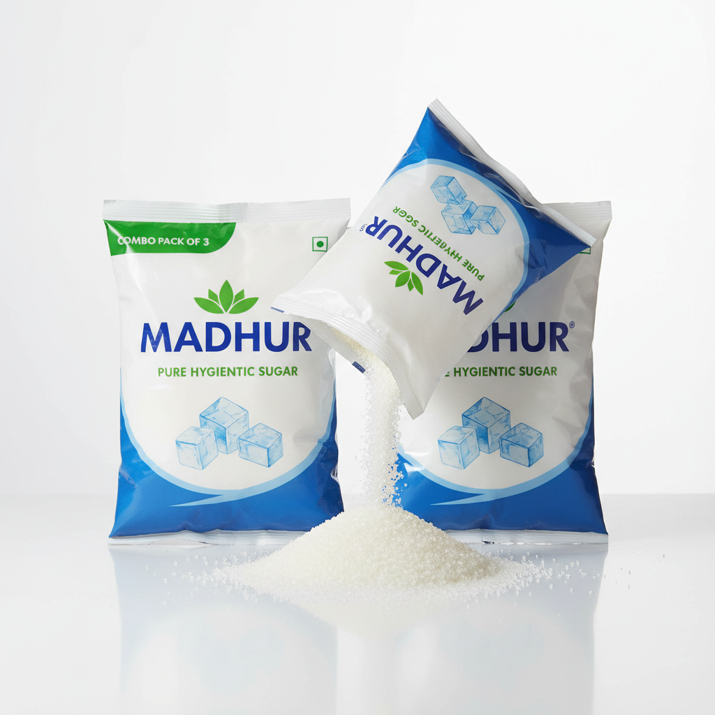 Madhur Pure Hygienic Sugar Combo Pack of 3 - Side Angle