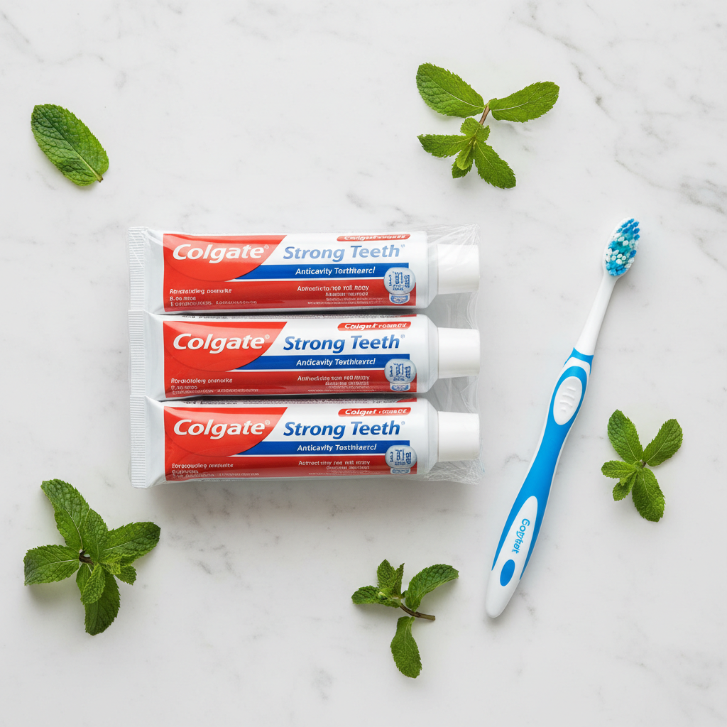 Colgate Strong Teeth Toothpaste Combo Pack of 4 - Top Down