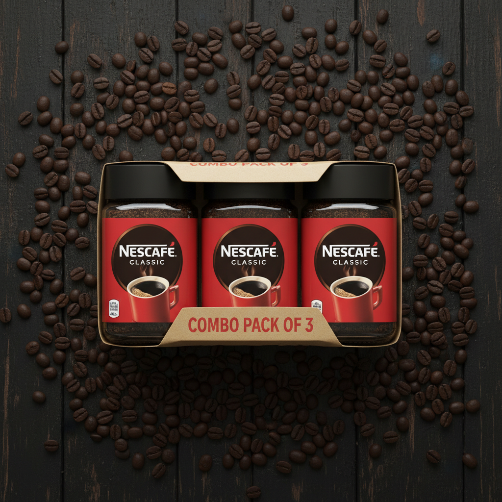 Nescafe Classic Instant Coffee Combo Pack of 3 - Top Down