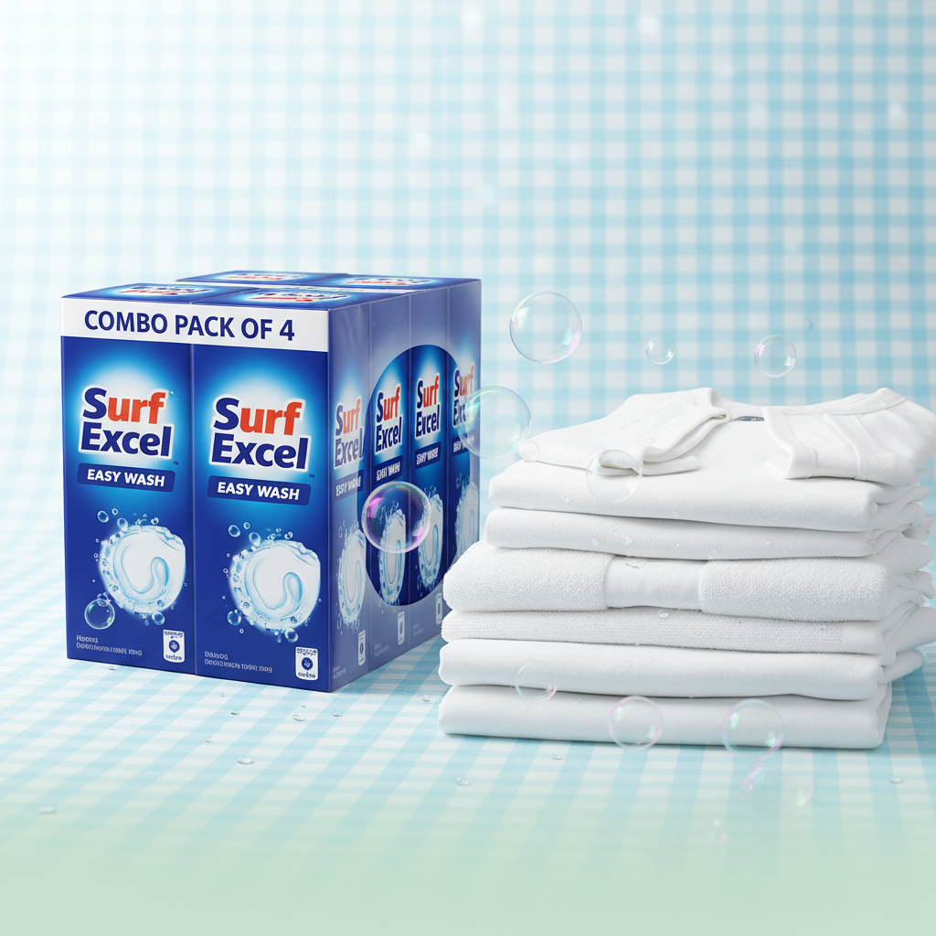 Surf Excel Easy Wash Detergent Powder Combo Pack of 4 - Side Angle