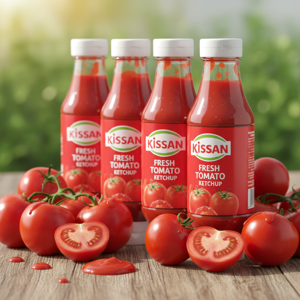 Kissan Fresh Tomato Ketchup Combo Pack of 4 - Side Angle