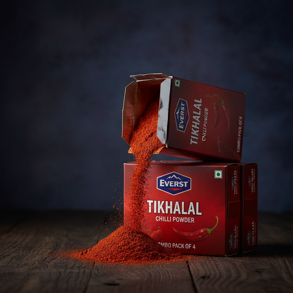 Everest Tikhalal Chilli Powder Combo Pack of 4 - Side Angle
