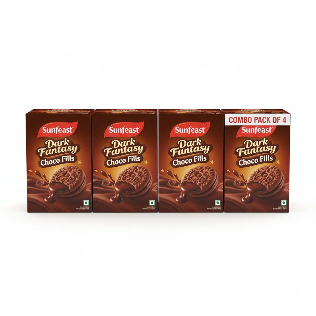Sunfeast Dark Fantasy Choco Fills Combo Pack of 4 - Front View