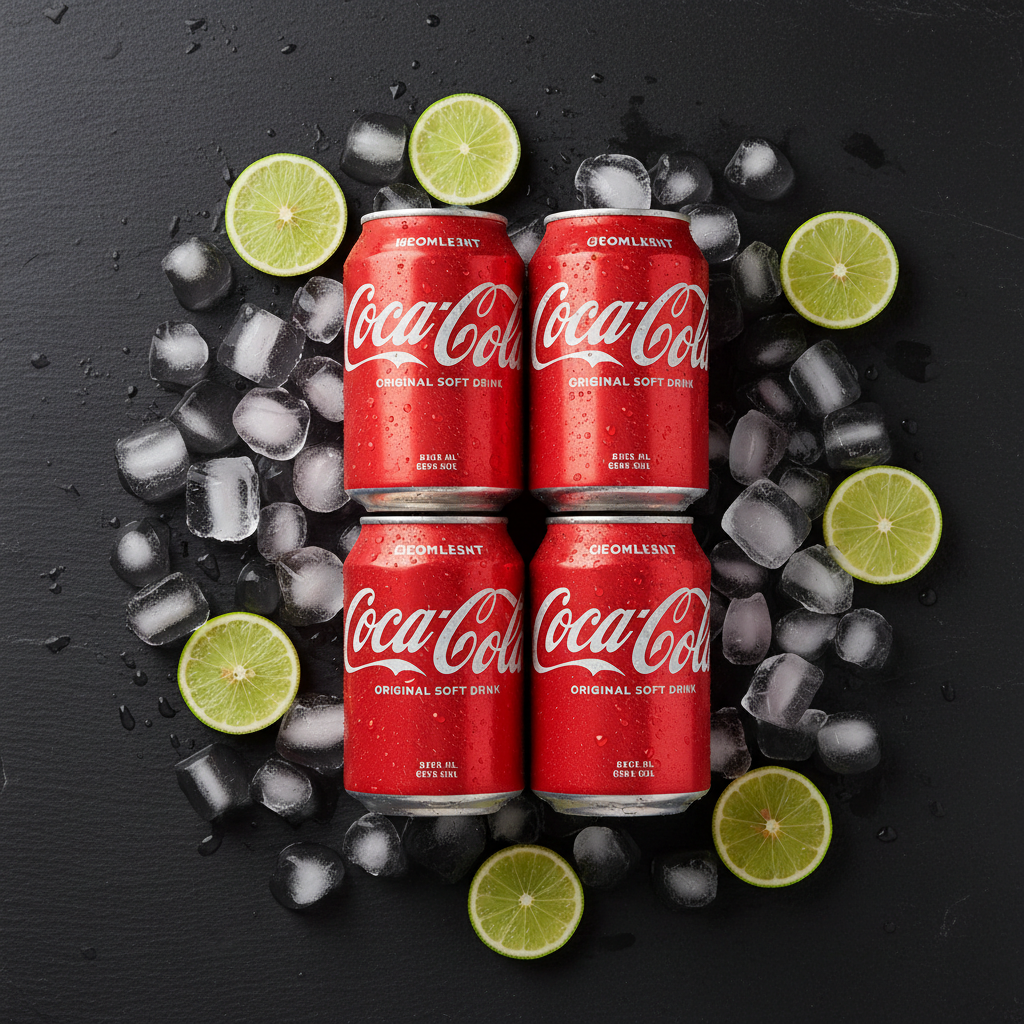 Coca-Cola Original Soft Drink Combo Pack of 4 - Top Down