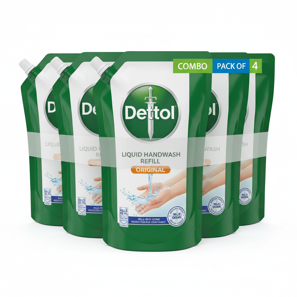 Dettol Liquid Handwash Refill Combo Pack of 4 - Front View