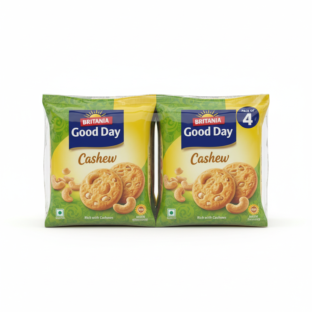 Britannia Good Day Cashew Cookies Combo Pack of 4 - Front View