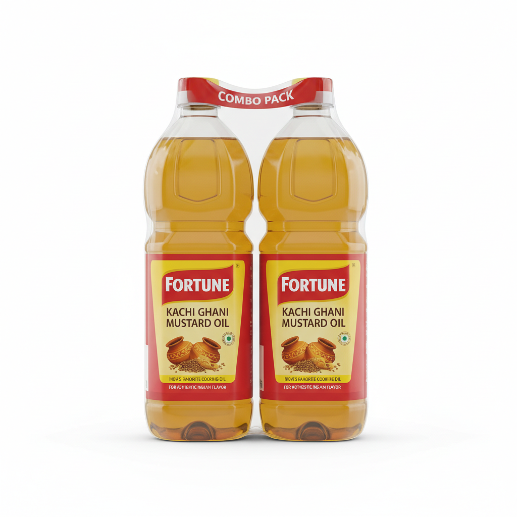 Fortune Kachi Ghani Mustard Oil combo pack of 2