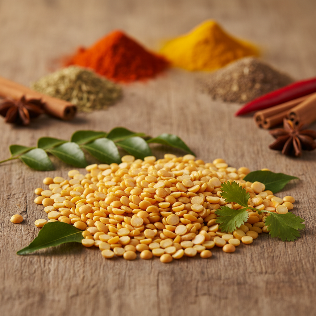 Toor Dal on wooden surface