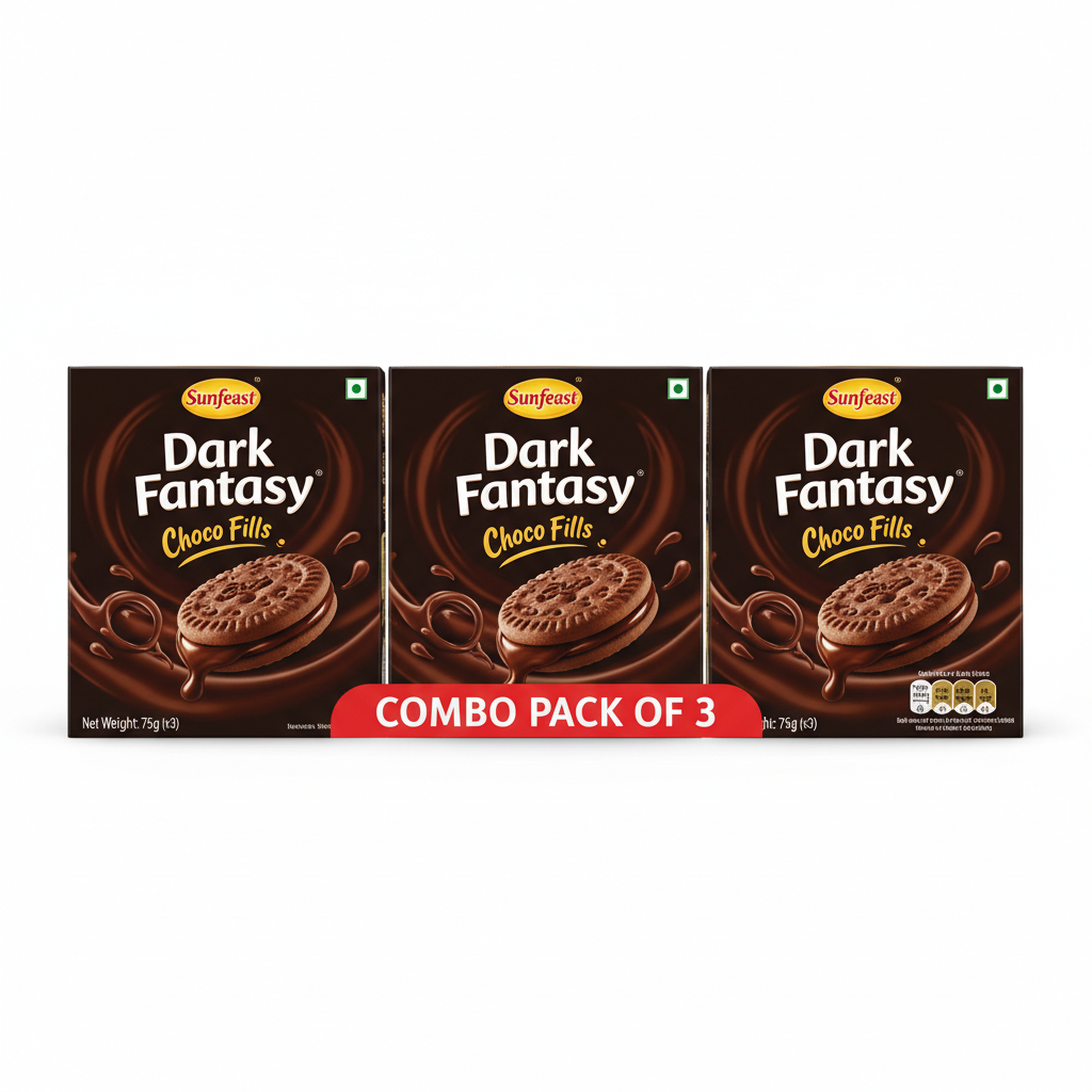 Sunfeast Dark Fantasy Choco Fills Combo Pack of 3 - Front View