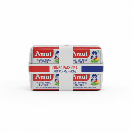 Amul Pasteurised Butter Combo Pack of 4 - Front View