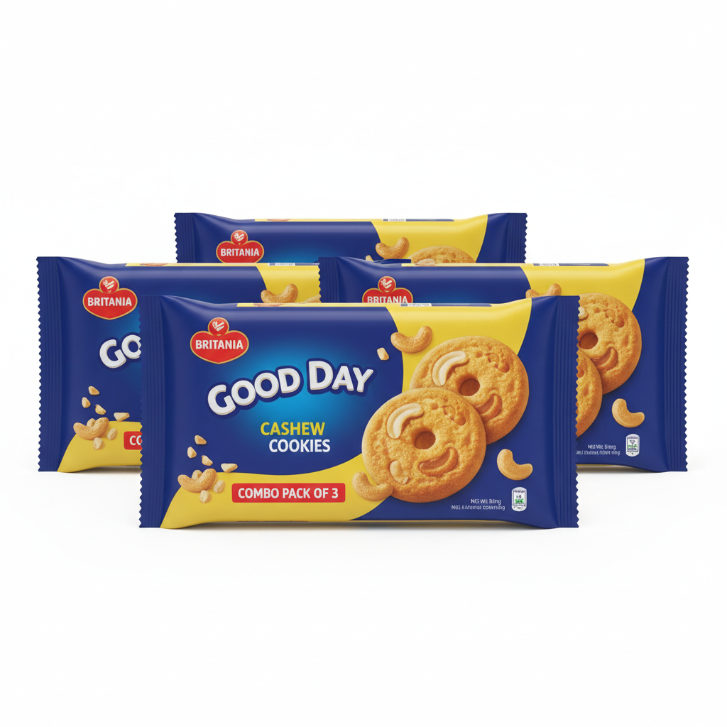 Britannia Good Day Cashew Cookies Combo Pack of 3 - Front View
