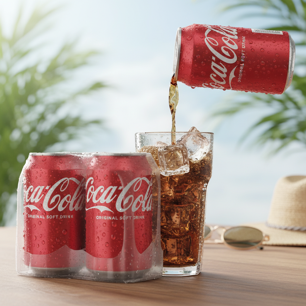 Coca-Cola Original Soft Drink Combo Pack of 3 - Side Angle