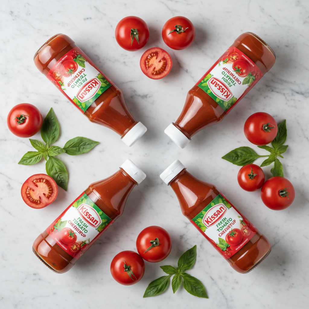 Kissan Fresh Tomato Ketchup Combo Pack of 4 - Top Down