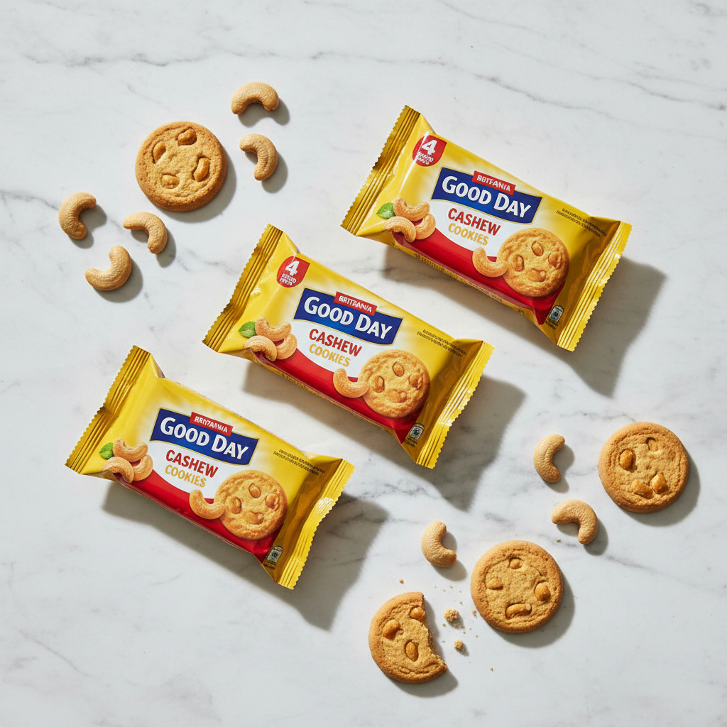 Britannia Good Day Cashew Cookies Combo Pack of 4 - Top Down