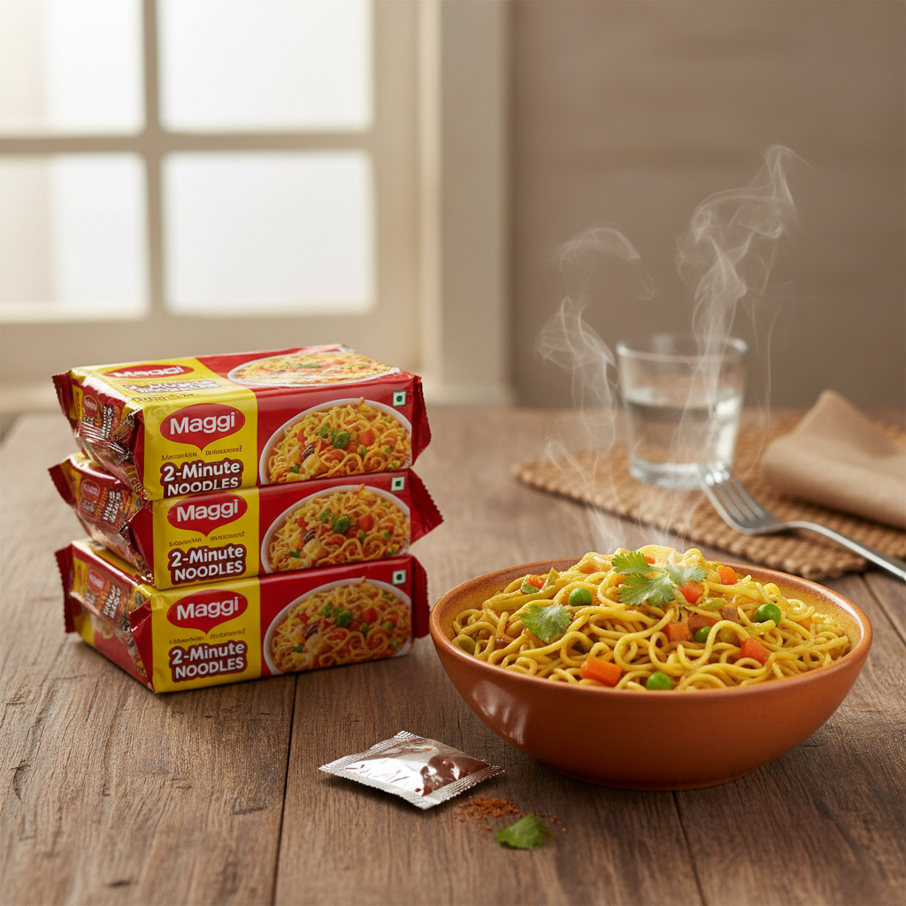 Maggi 2-Minute Masala Noodles Combo Pack of 4 - Side Angle