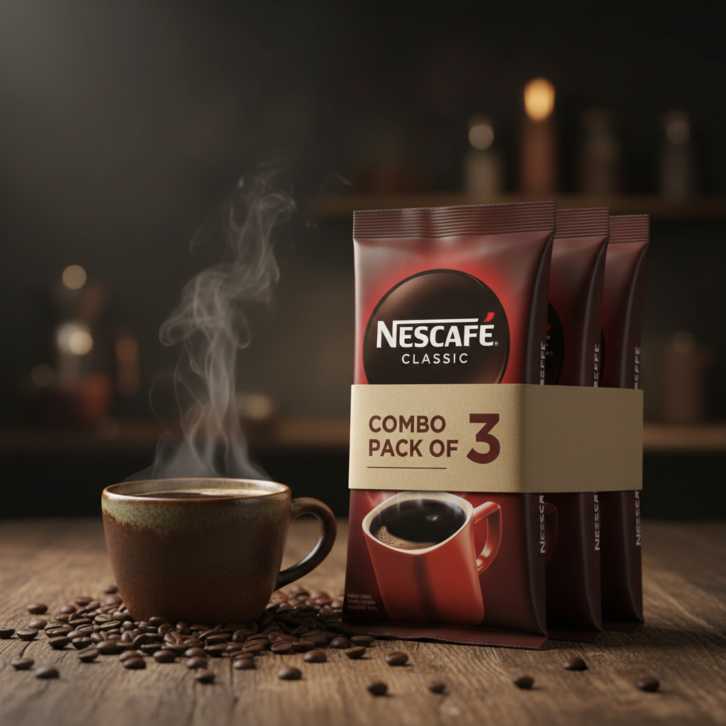 Nescafe Classic Instant Coffee Combo Pack of 3 - Side Angle
