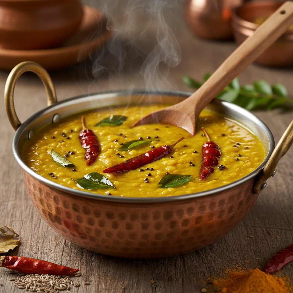 Cooked Toor Dal Tadka