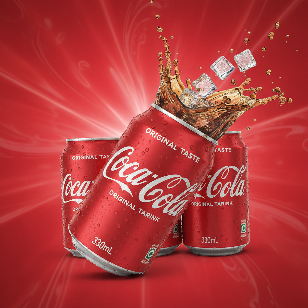 Coca-Cola Original Soft Drink Combo Pack of 4 - Side Angle