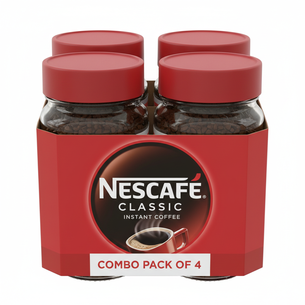 Nescafe Classic Instant Coffee Combo Pack of 4 - Front View