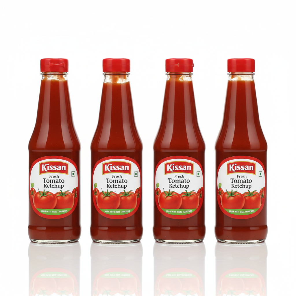 Kissan Fresh Tomato Ketchup Combo Pack of 4 - Front View